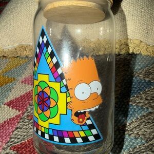 Whatever Forever Glass Cup Bart Simpson Acid Lsd Yin Yang Juice Beer stash jar
